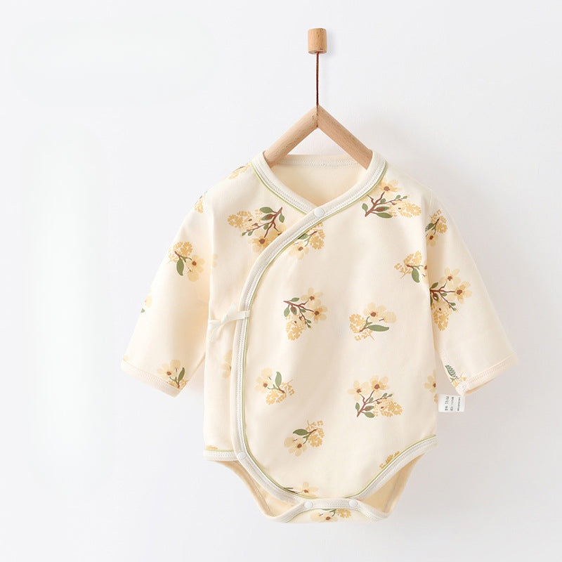 100% Cotton Long Sleeve Bodysuit – Flowers Flowers 0-3 M