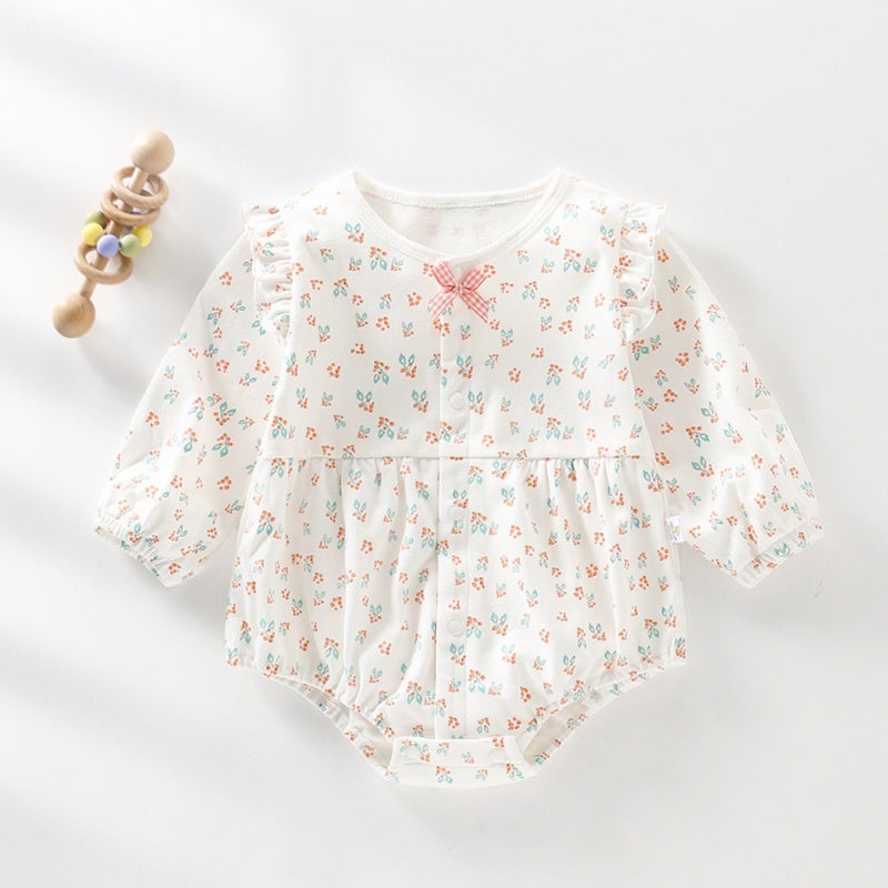 100% Cotton Long Sleeve Floral Bodysuit – Floral Garden Floral Garden 0-3 M