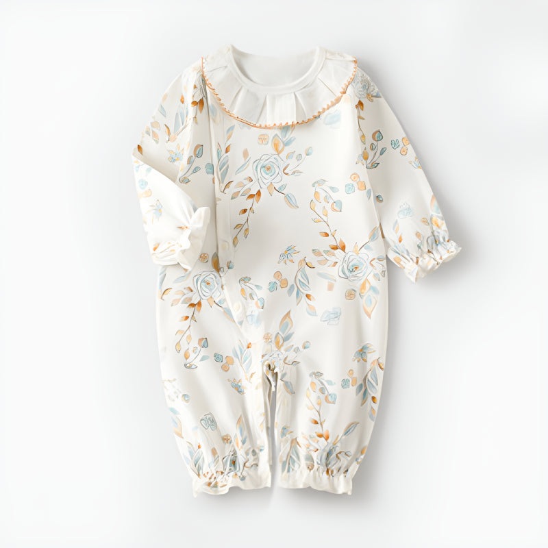 100% Cotton Long Sleeve Floral Romper – Camellia Camellia 3-6 M