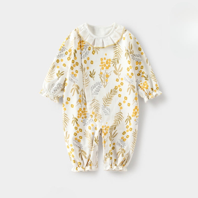 100% Cotton Long Sleeve Floral Romper – Monet Garden Monet Garden 3-6 M