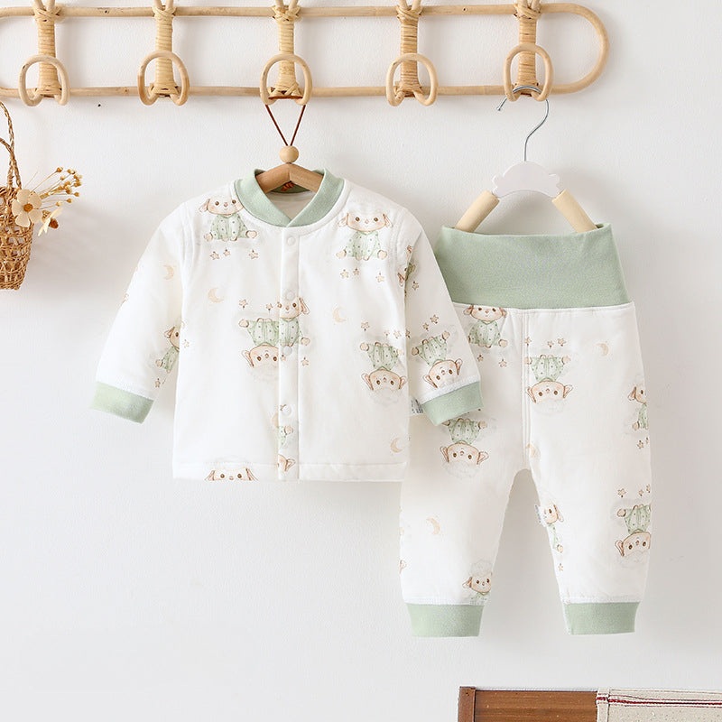 100% Cotton Long Sleeve Quilted Top & Pants Set- Sheep Sheep 3-6 M