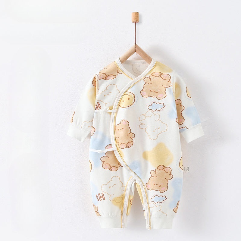 100% Cotton Long Sleeve Romper –  Bear Bear NB
