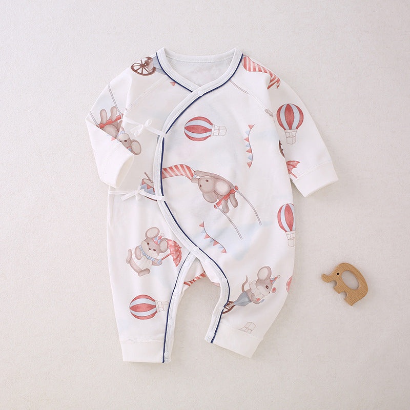 100% Cotton Long Sleeve Romper – Circus circus NB