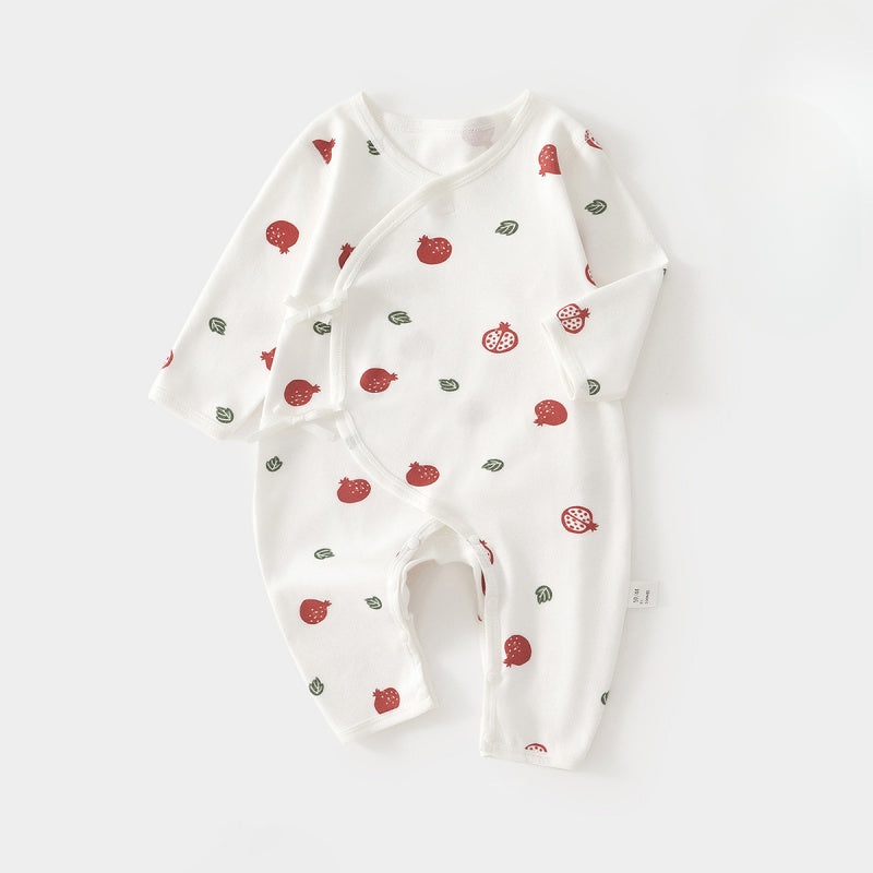 100% Cotton Long Sleeve Romper – Pomegranate Pomegranate NB