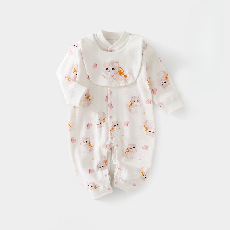 100% Cotton Long Sleeve Romper with Bib –  Cat Cat 3-6 M