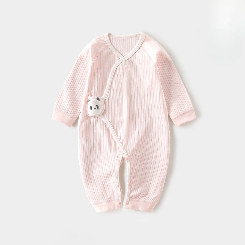 100% Cotton Long Sleeve Romper with Velcro Closure – Pink Panda Pink Panda NB