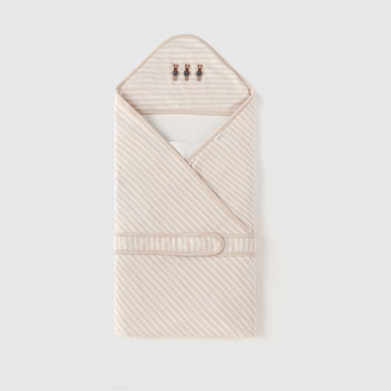 100% Cotton Swaddle Blanket – Brown Stripe Brown Stripe
