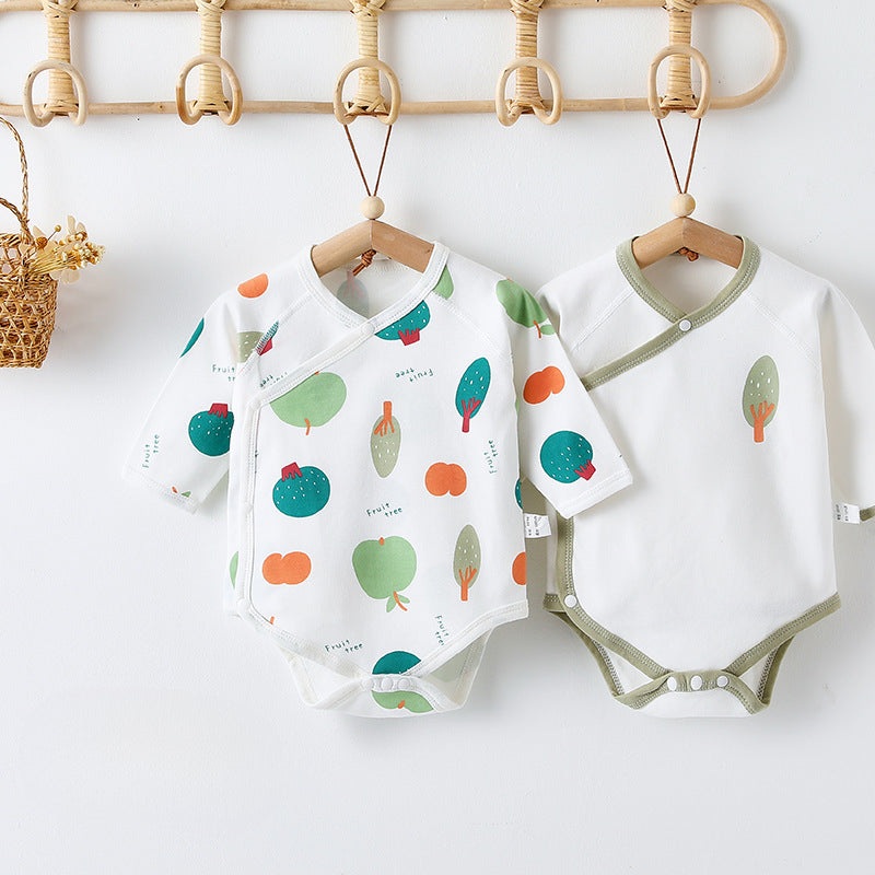[2-Pieces Set] 100% Cotton Long Sleeve Bodysuit- Fruits Fruits 0-3 M