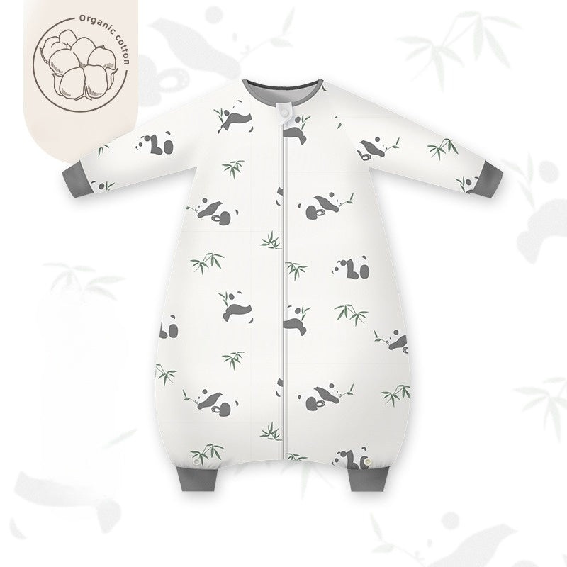 Organic Cotton Muslin Long Sleeve Sleepsuit Spring & Fall –  Panda Panda 12-24 M