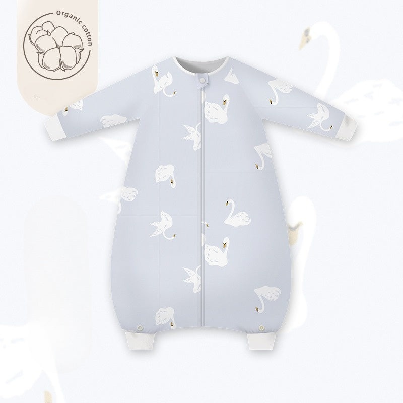 Organic Cotton Muslin Long Sleeve Sleepsuit Spring & Fall –  Swan Swan 12-24 M