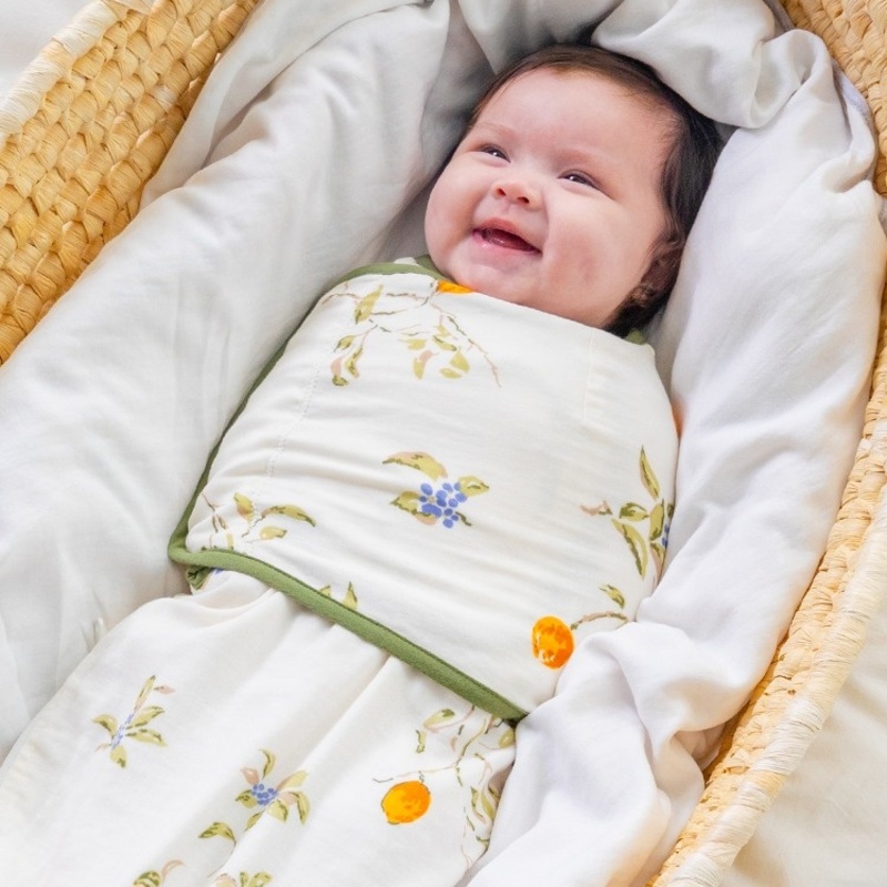 Organic Cotton Muslin Sleep Sack –  Orange Blossom Orange Blossom NB-3 M