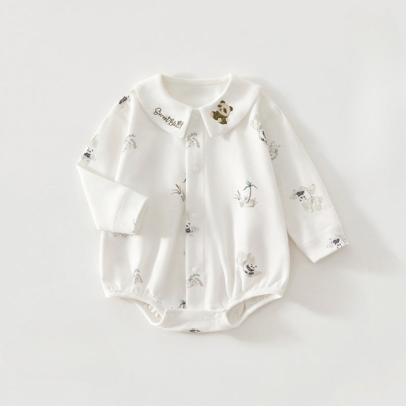 100% Cotton Long Sleeve Bodysuit – Panda Panda 0-3 M
