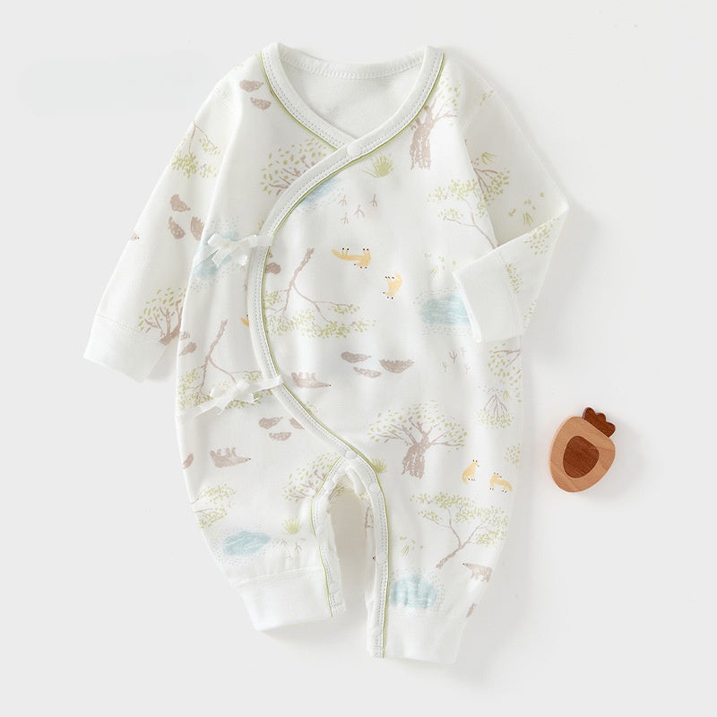 100% Cotton Long Sleeve Kimono Romper – Tree Tree NB