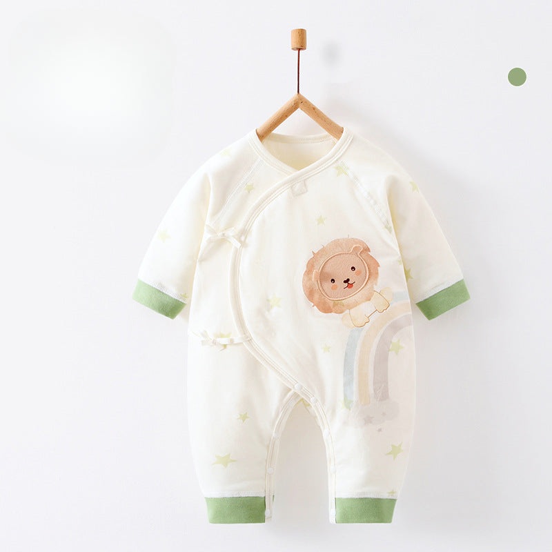 100% Cotton Long Sleeve Quilted Romper – Green Lion Green Lion NB