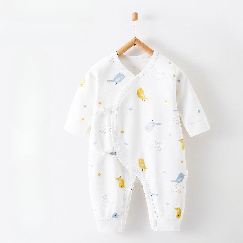 100% Cotton Long Sleeve Romper – Blue Bird blue bird NB