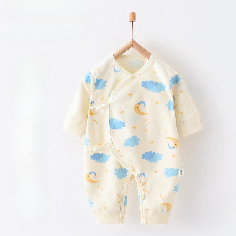 100% Cotton Long Sleeve Romper – Moon Moon NB