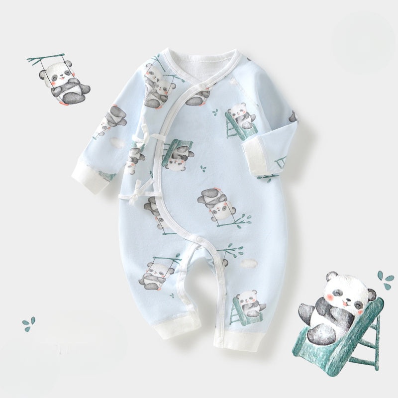 100% Cotton Long Sleeve Romper – Panda Panda NB