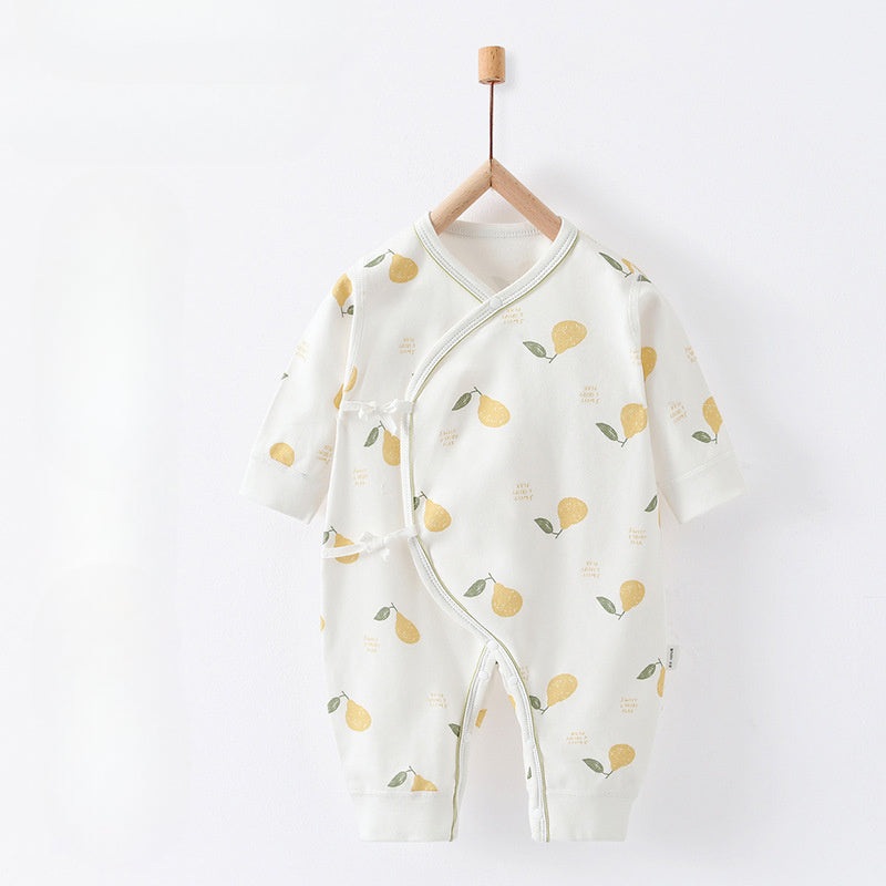 100% Cotton Long Sleeve Romper – Pear Pear NB