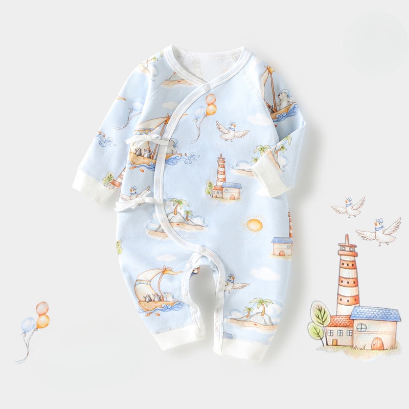 100% Cotton Long Sleeve Romper – Sea World Sea World NB