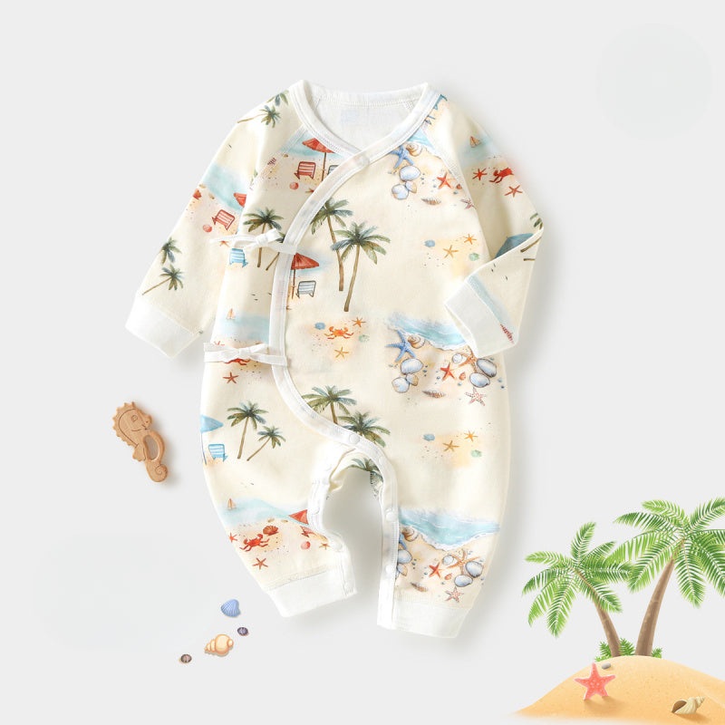 100% Cotton Long Sleeve Romper – Sunny Beach Sunny Beach NB