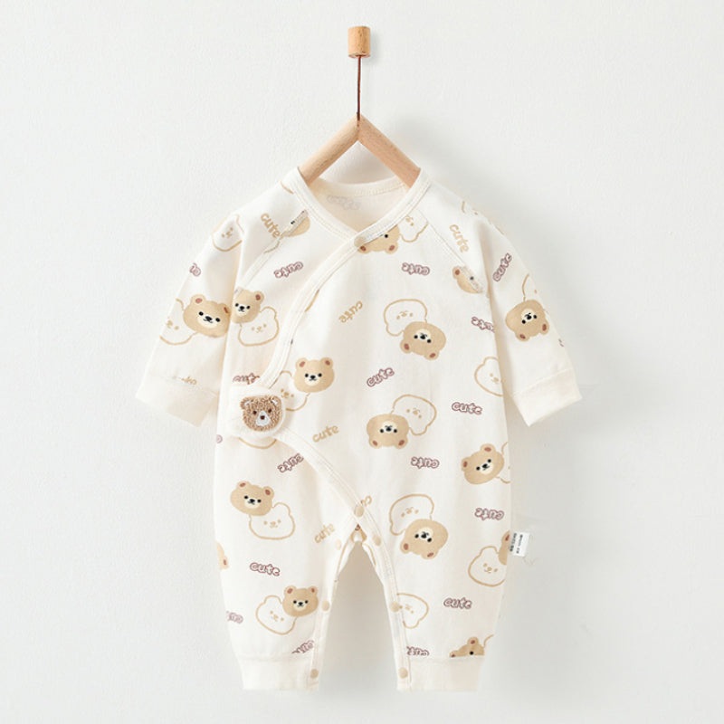 100% Cotton Long Sleeve Romper with Velcro Closure – Teddy Bear Teddy Bear NB