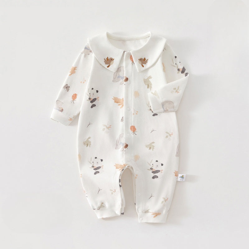 100% Cotton Long Sleeve Snap-Up Romper – Zoo Party Zoo Party 3-6 M