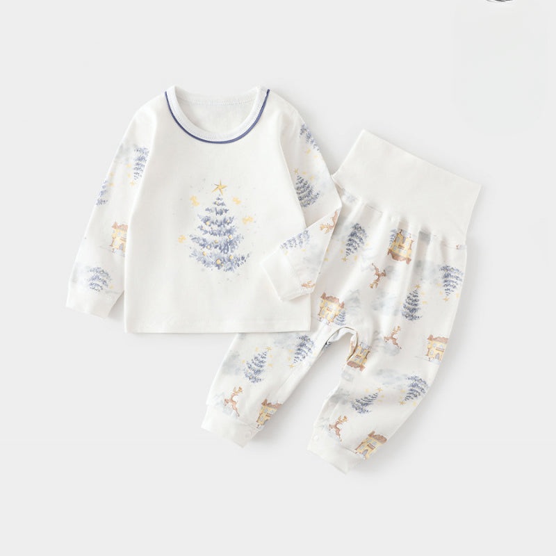100% Cotton Long Sleeve Top & Pants Set – Cedar with Elk Cedar with Elk 3-6 M