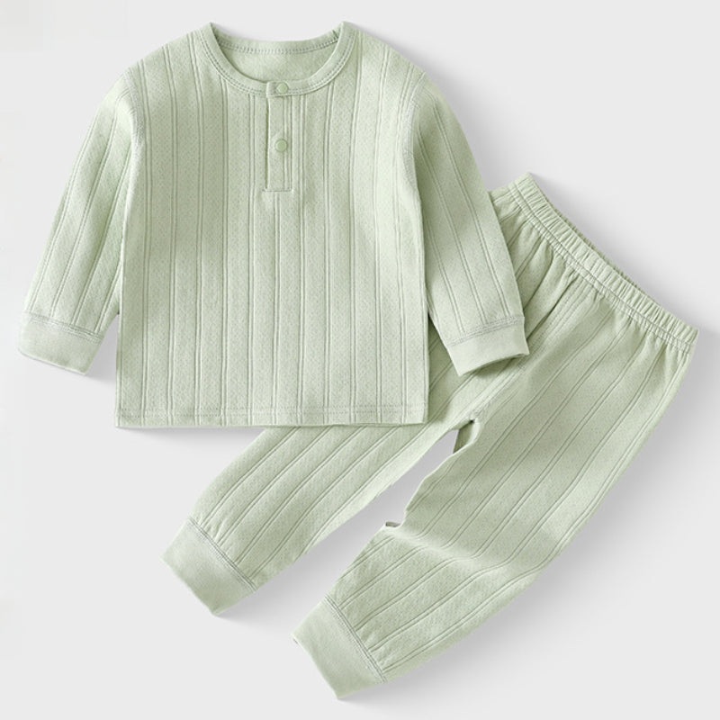 100% Cotton Long Sleeve Top & Pants Set- Green Green 6-9 M