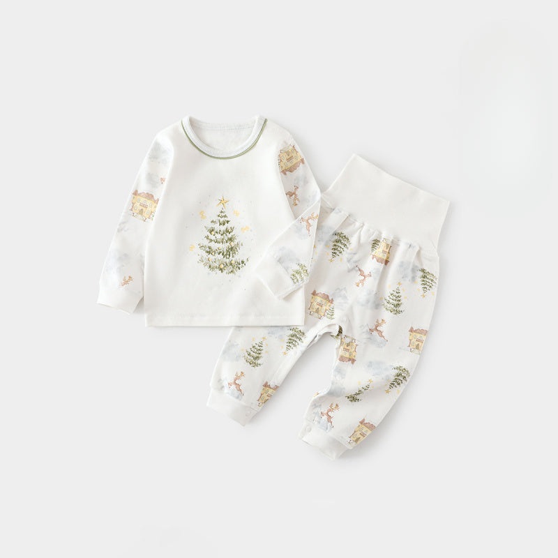 100% Cotton Long Sleeve Top & Pants Set – Pine Tree Pine Tree 3-6 M
