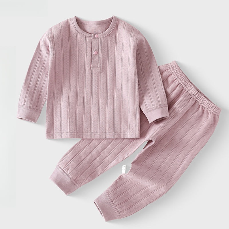 100% Cotton Long Sleeve Top & Pants Set- Purple Purple 6-9 M