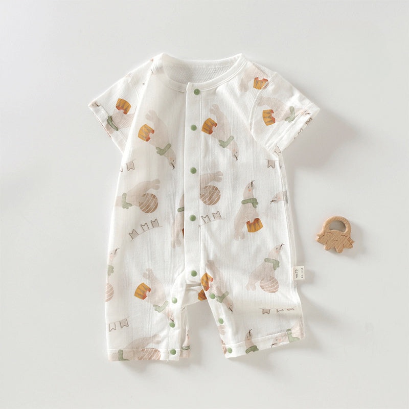 100% Cotton Short Sleeve Romper – Sea Lion Sea Lion 3-6 M