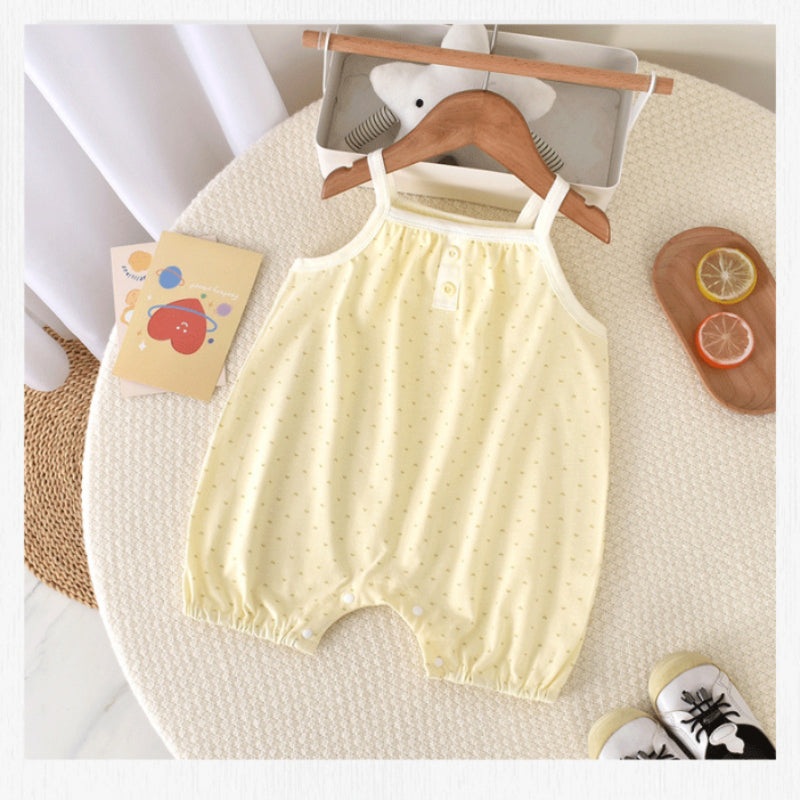 100% Cotton Sleeveless Romper – Yellow Heart Yellow Heart 3-6 M
