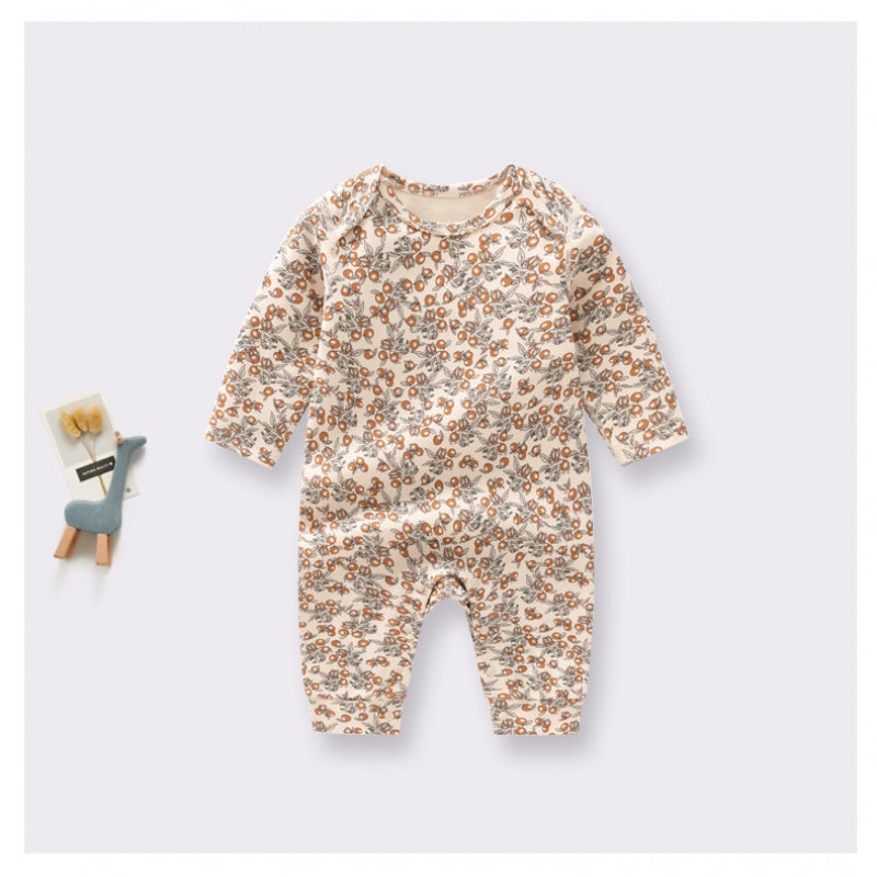100% Organic Cotton Long Sleeve Romper – Fruits Fruits 3-6 M
