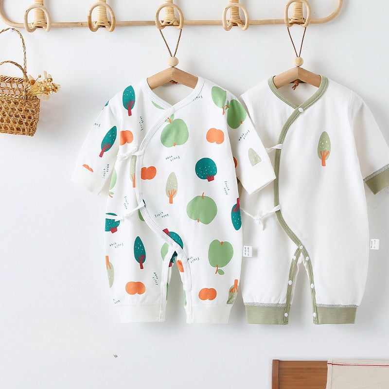 [2-Piece Set] 100% Cotton Long Sleeve Romper – Fruits Fruits NB