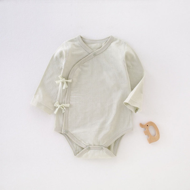 Cotton Long Sleeve Bodysuit – Green Green 0-3 M