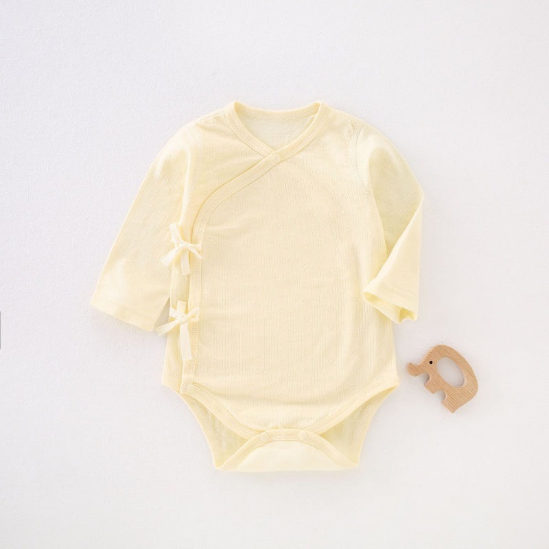 Cotton Long Sleeve Bodysuit – Yellow Yellow 0-3 M