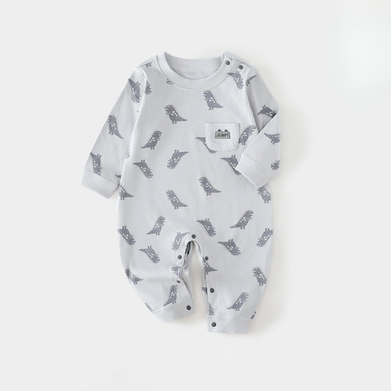 Cotton Long Sleeve Romper – Monster Monster 3-6 M