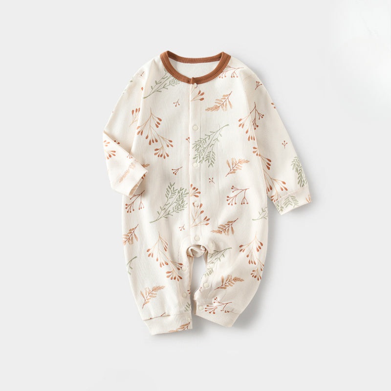 Cotton Snap-Up Long Sleeve Romper – Early Summer Early Summer 3-6 M