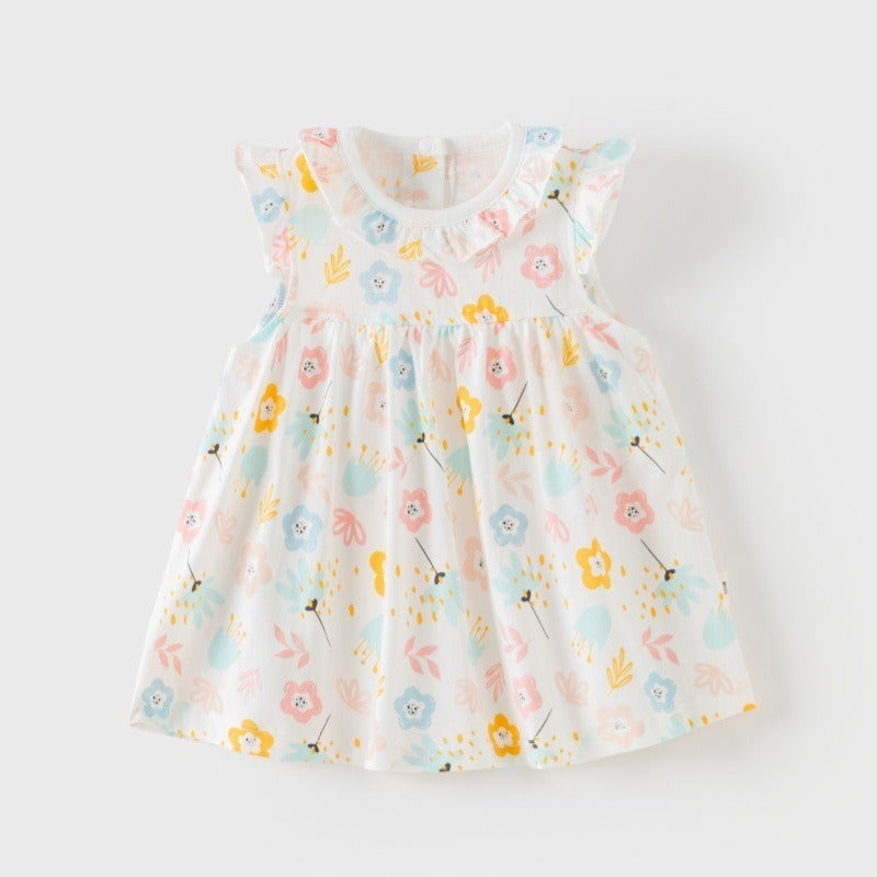 100% Cotton Flutter-Sleeve Dress – Cute Flowers Cute Flowers 6-9 M
