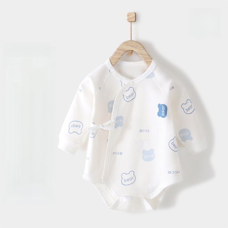 100% Cotton Long Sleeve Kimono Bodysuit – Blue Bear Blue Bear 0-3 M