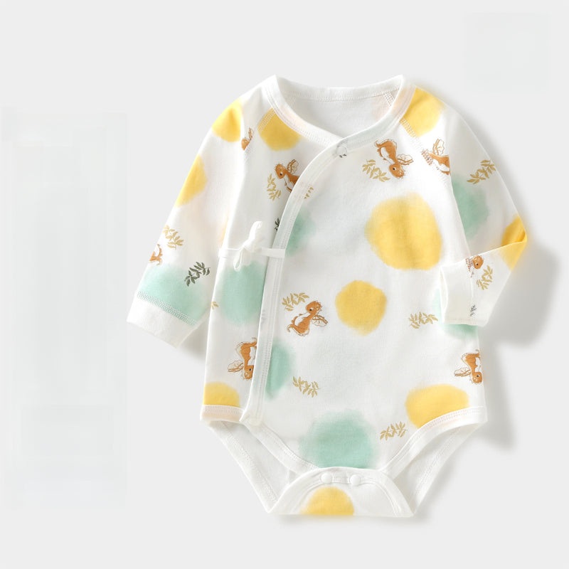 100% Cotton Long Sleeve Kimono Bodysuit – Dragon with Leaves Dragon with Leaves 0-3 M