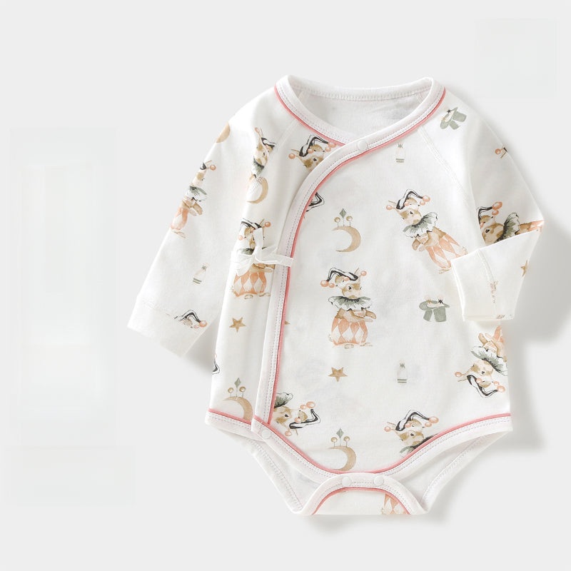 100% Cotton Long Sleeve Kimono Bodysuit – Pink Bunny Pink Bunny 0-3 M