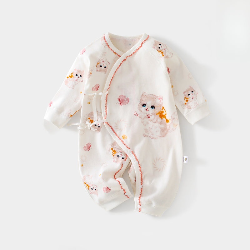100% Cotton Long Sleeve Kimono Romper – Adorable Cat Adorable Cat NB