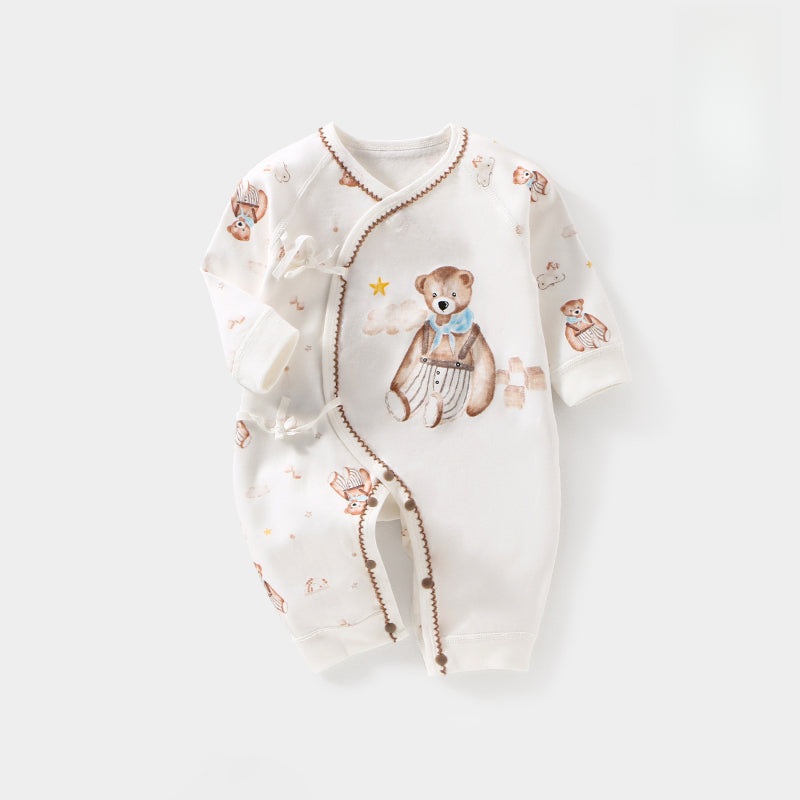 100% Cotton Long Sleeve Kimono Romper – Baby Bear Baby Bear NB