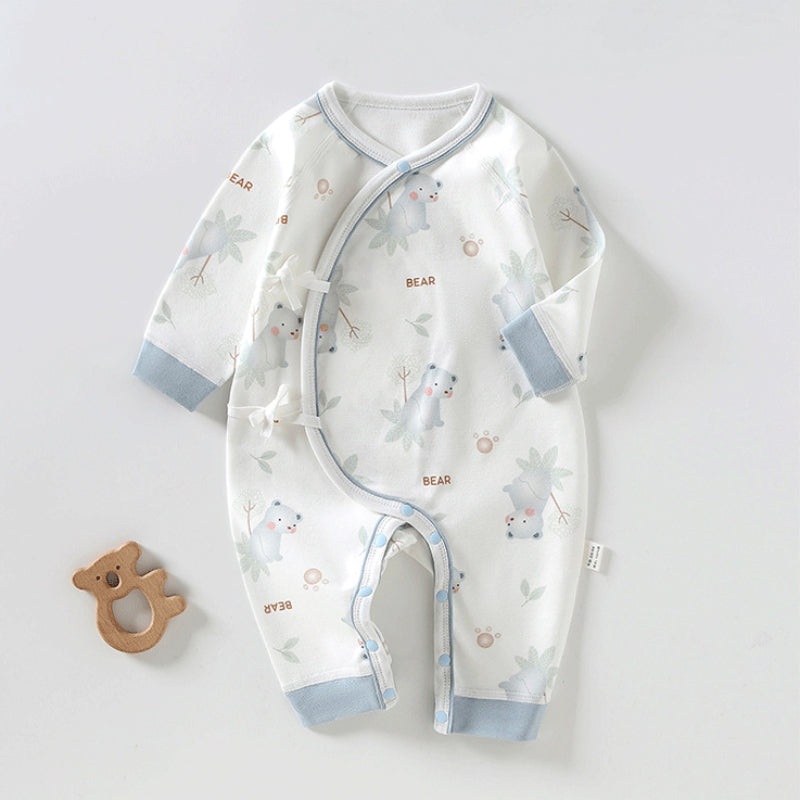 100% Cotton Long Sleeve Kimono Romper – Blue Koala Blue Koala NB