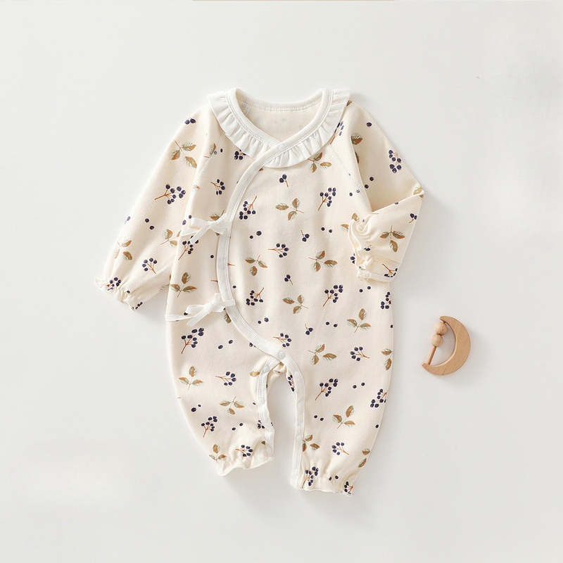 100% Cotton Long Sleeve Kimono Romper – Fruits & Leaves Fruits & Leaves NB