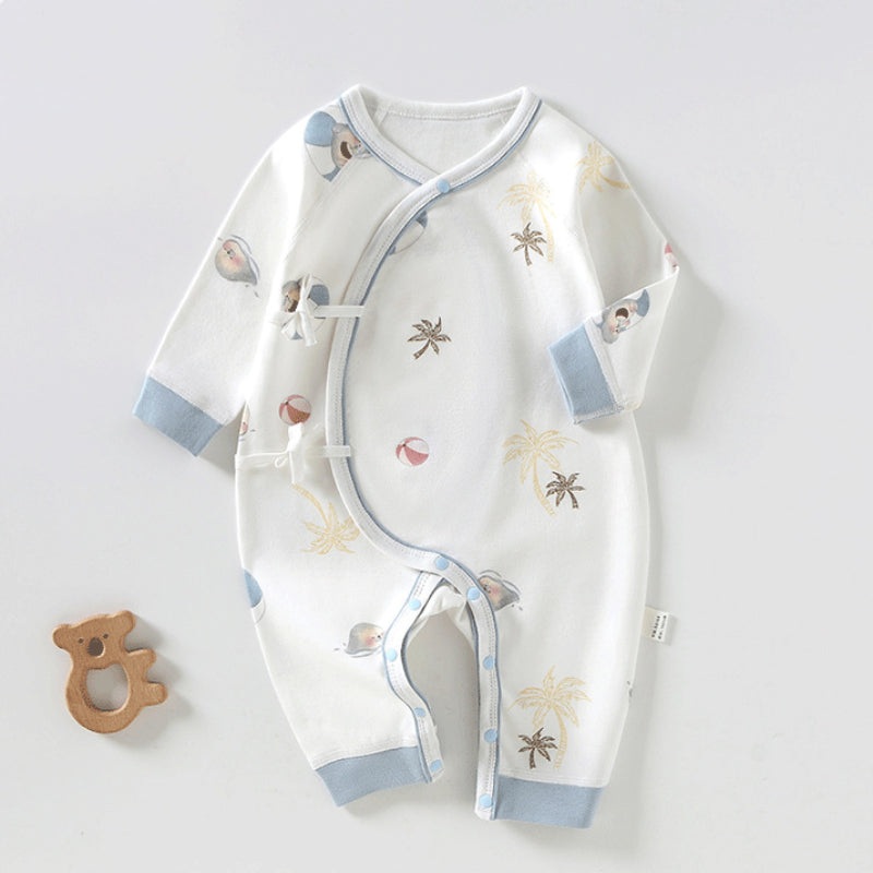 100% Cotton Long Sleeve Kimono Romper – Sea Lion Sea Lion NB
