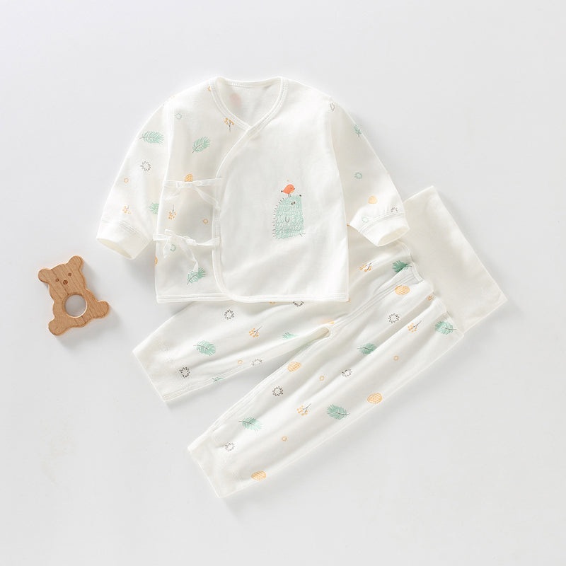 100% Cotton Long Sleeve Kimono Top & Pants Set – Green Forest Green Forest NB