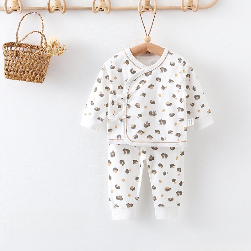 100% Cotton Long Sleeve Kimono Top & Pants Set – Leopard Leopard NB
