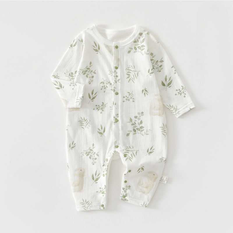 100% Cotton Long Sleeve Snap-Up Romper – Bunny & Leaves Bunny & Leaves 3-6 M
